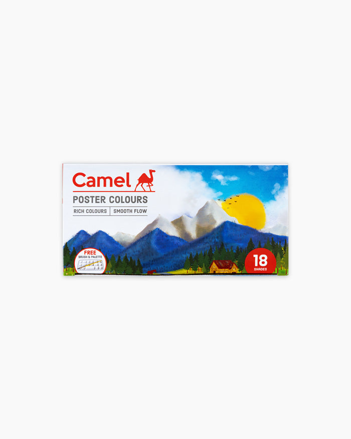 Camlin Poster Colours 18 Shades Set – Rich, Vibrant & Smooth Flow | Ideal for School Projects, Art & Craft |
