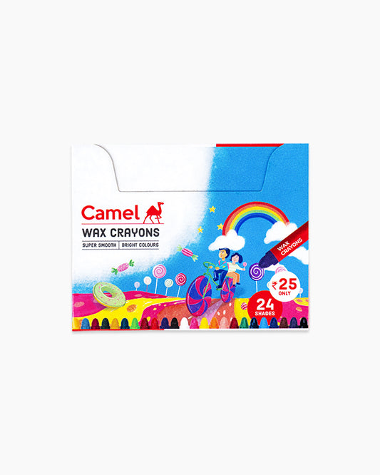 Camlin Wax Crayons 24 Shades | Bright & Smooth Coloring | Rich Pigments | Ideal for Kids, School & Art Projects