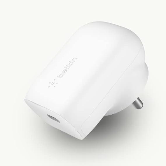 Belkin 30W USB-C Wall Charger with PPS | PD 3.0, Fast Charging - iPhone 17, Air, Pro, Pro Max, Samsung Galaxy S25, iPad, AirPods, Google Pixel 10 and More | 2 Years Warranty, White