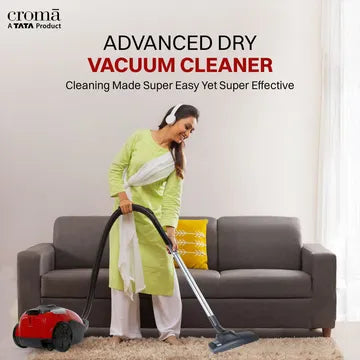 Croma 1600W Dry Vacuum Cleaner with Cyclonic Technology (Reusable Dust Bag, Red) (RD)