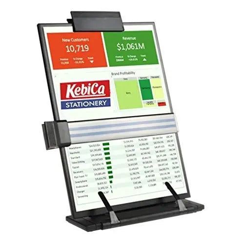 Kebica Metal Desktop Document Holder with 7 Adjustable Positions, Adjustable Clip, Holds A4 Documents, Books, iPad Tablet. - Image #1