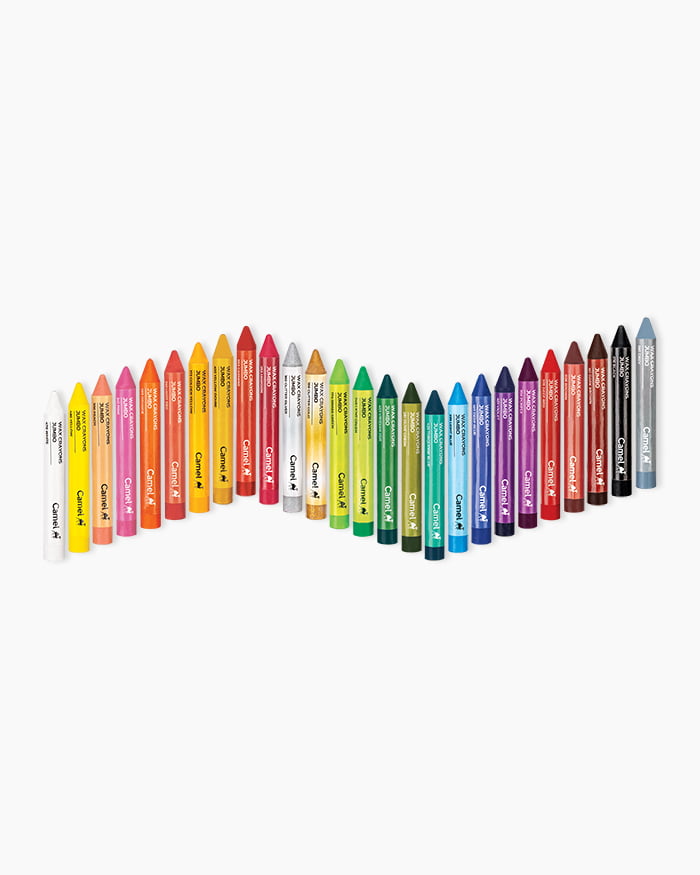Camlin Wax Crayons Jumbo 26 Shades | Extra Thick | Bright & Smooth Coloring | Ideal for Kids, School & Art Projects