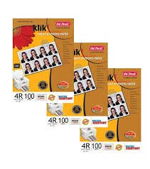 Desmat Klick Professional 4x6 Inch Glossy Photo Paper 180 GSM (100 Sheets) | Water Resistant Inkjet Photo Paper | Instant Dry | Compatible with Epson, Canon, HP, Brother & Lexmark Printers