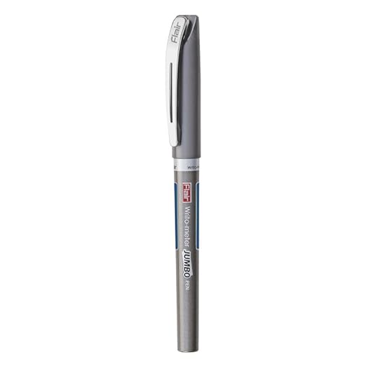 FLAIR Writometer Jumbo Ball Pen | Stainless Steel Tip | Our Longest Writing Pens, Writes Upto 12500 Meters | Ensures Smoothness & Durability | Blue Ink, Pack of 1