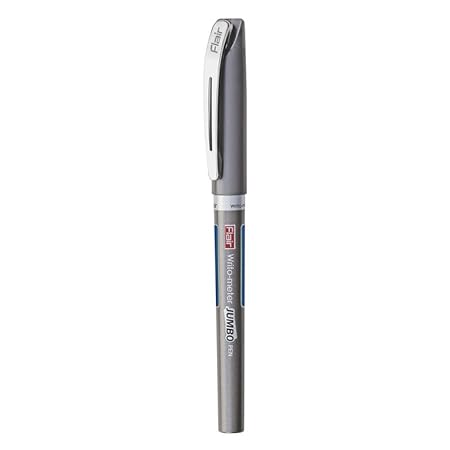 FLAIR Writometer Jumbo Ball Pen | Stainless Steel Tip | Our Longest Writing Pens, Writes Upto 12500 Meters | Ensures Smoothness & Durability | Blue Ink, Pack of 10