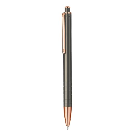 FLAIR Platinum Series Stellar Designer Metal Ball Pen Box Pack | Elegant Body Colour With Rose Gold Trims | Swiss Tip Technology With Retractable Mechanism | Smudge Free Writing | Blue Ink, Pack of 1