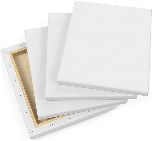 Pre Stretched Canvas (Primed Cotton) with Wooden Frame White, Suitable for Oil paitings, Abstract Paintings and Fluid Arts Pack of 1)