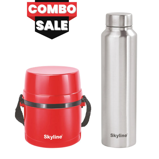 Skyline Lunch Combo: Electric Lunch Box & Stainless Steel Bottle – Your Perfect Mealtime Partner