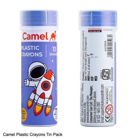 Plastic Crayons | Camlin | 13 Shades | Extra Smooth & More Bright