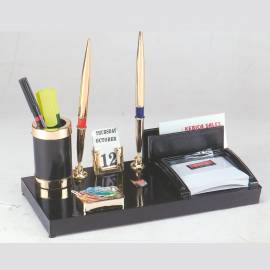 KEBICA PEN STAND 120 DR RACK For Office Study Table Stylish Multipurpose Desk Organizer Gold Black Color Pack of 1