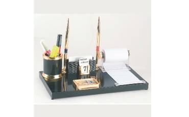 Kebica Decorative Pen Stand with 2 Pen Holder, Calendar for Office Table