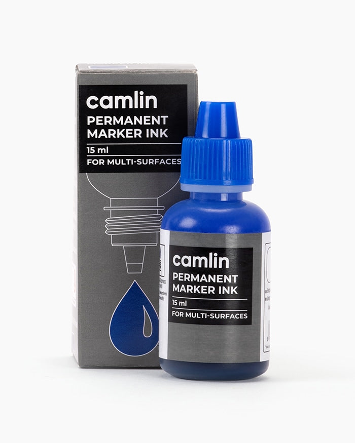 Camlin Permanent Marker Ink 15ml  | Refill Ink | Long-Lasting & Quick Dry | Bold & Smooth Writing | Ideal for Office, School & Industrial Use