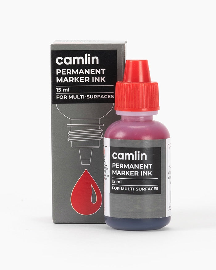 Camlin Permanent Marker Ink 15ml  | Refill Ink | Long-Lasting & Quick Dry | Bold & Smooth Writing | Ideal for Office, School & Industrial Use