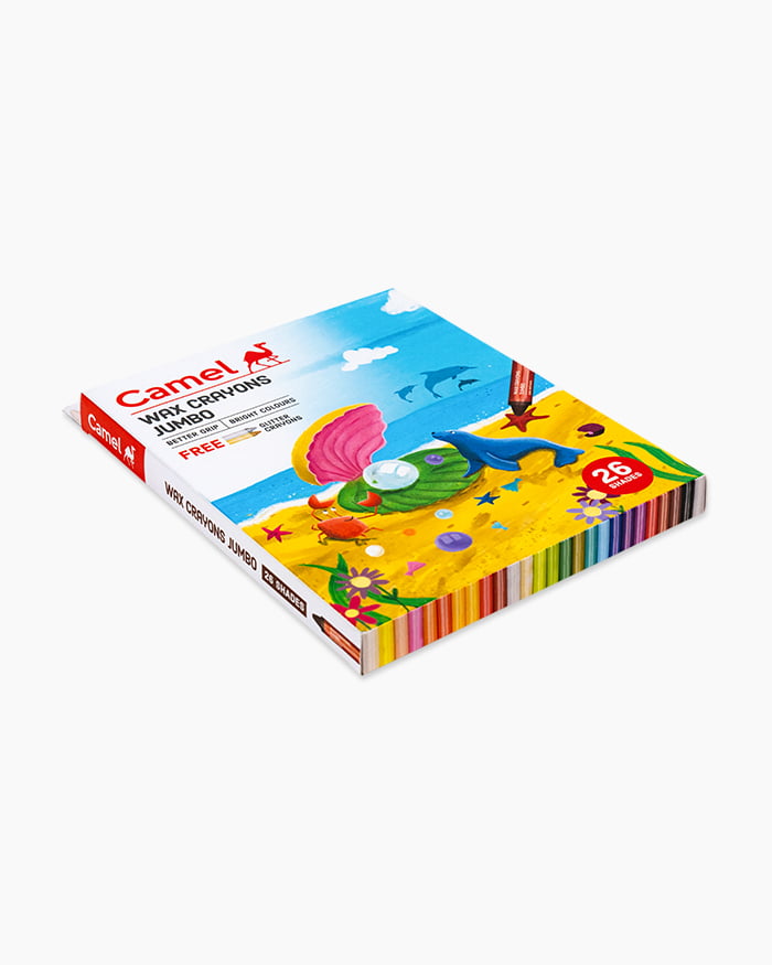 Camlin Wax Crayons Jumbo 26 Shades | Extra Thick | Bright & Smooth Coloring | Ideal for Kids, School & Art Projects