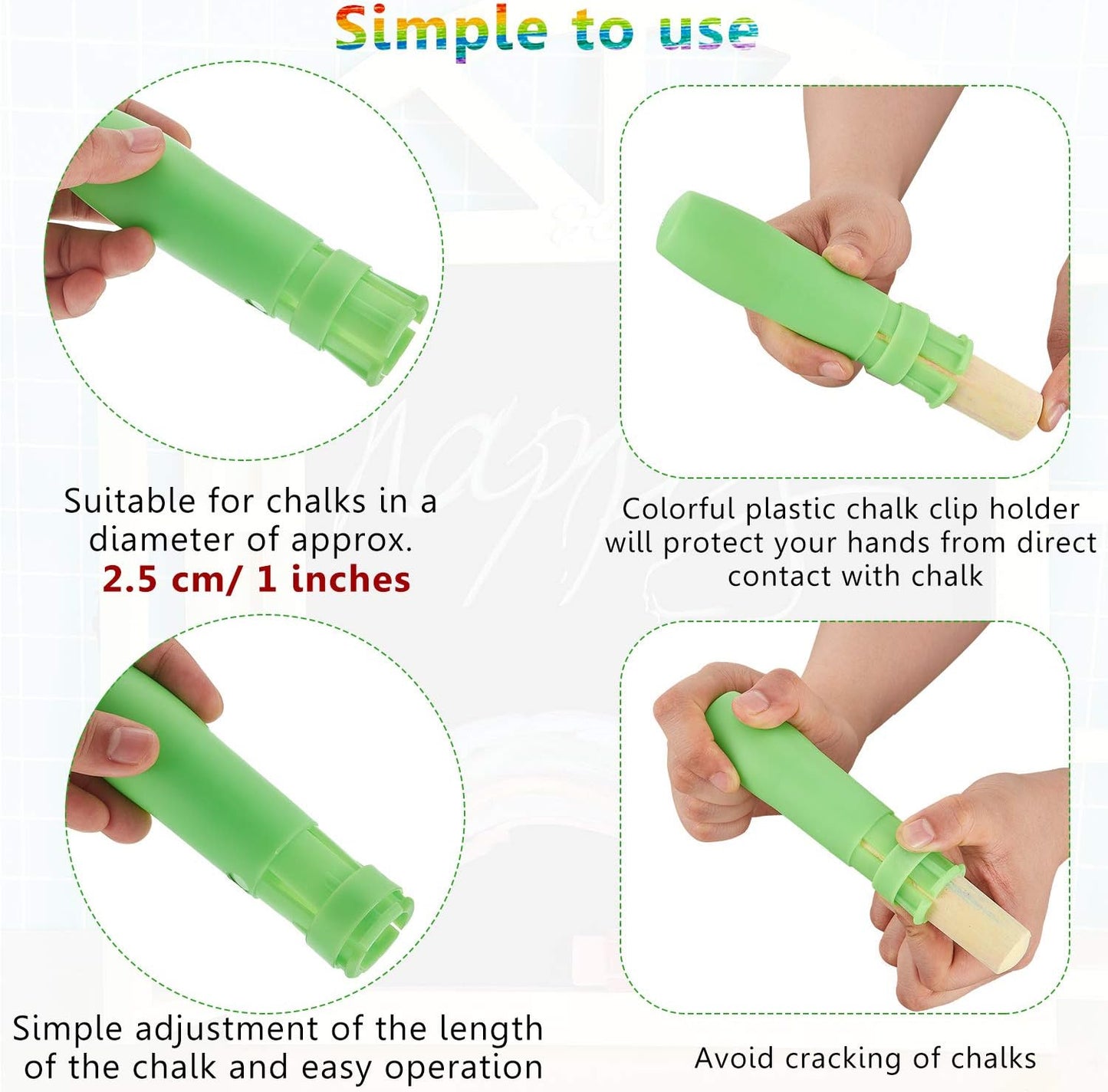 DOMS Chalk Holders Chalk Holder Jumbo Plastic Adjustable Chalk Clip Holder for Kids Teachers Students Office or Classroom