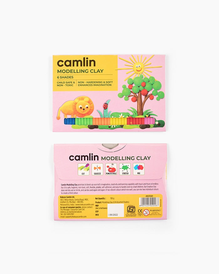 Camlin  Modelling  Clay  Assorted  pack  of  6  shade  in  100  g