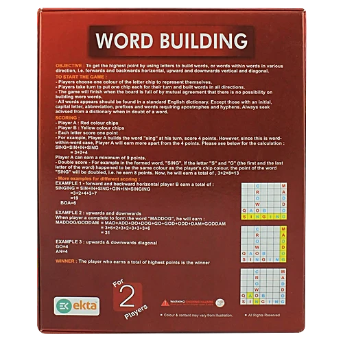 Ekta Word Building Board Game, Family Game, For All Ages, Multicolour, 1 pc