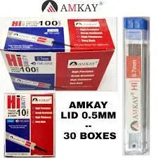 AMKAY Super Hi-Polymer Lead Refill 0.5/0.7Mm, Fine/Medium, Hb, Pack of 10 Packets - Image #1