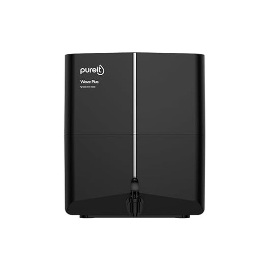Pureit Wave Plus RO Purifier + Mineral + UV (Black) | Water Purifier for Home | Up to 45% Water Savings | Suitable for Borewell/Tanker/Municipal Supply | Wall Mountable | 7L Storage  (ASL)