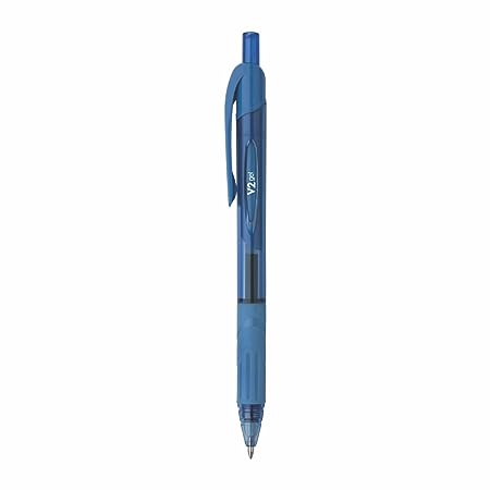 FLAIR V2 Retractable 0.7mm Gel Pen Box Pack | Water Proof, Smudge Free & Refillable Ink For Smooth Writing Experience | Comfortable Grip For Easy Handling | Blue Ink, Pack of 10 Pens