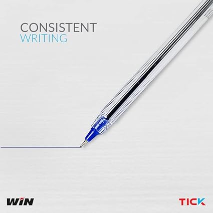 WIN Tick Ball Pens | 60 Pcs (40 Blue Ink & 20 Black Ink) | 0.7mm Tip for Smooth Flow of Ink | Transparent Lightweight Body | Ideal for School, College, Exams & Office Use | Budget Friendly Pens