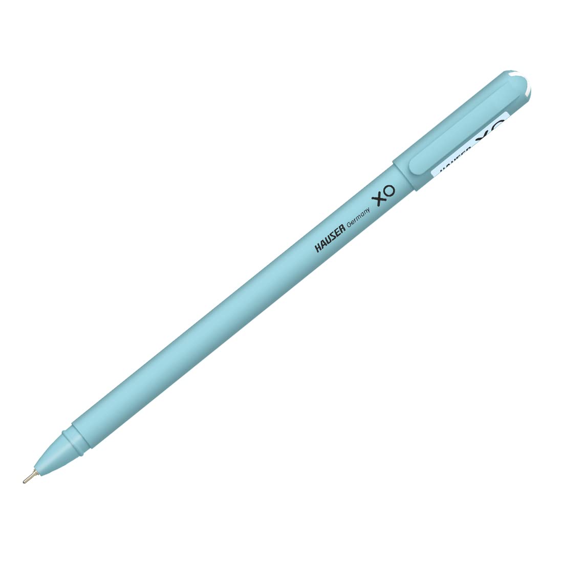 Hauser XO 0.7mm Ball Pen Box Pack | Sleek Body & Minimalistic Design | Matt Finish & Solid Body Type | Low Viscosity Ink With Ultra Durable Tip | Blue Ink, Pack of 10 Pens