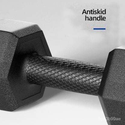 ZIMMER PVC Fixed Dumbbell Set for Home Gym For Exercise Gym Training | Black Color | (5KG) (ASL)