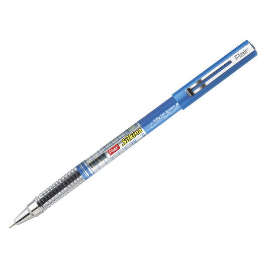 FLAIR Silkina Fine Tip Ball Pen | Tip Size 0.7 mm | Comfortable Grip for Smooth Writing | School and Office Stationery | Blue Ink, Pack of 1