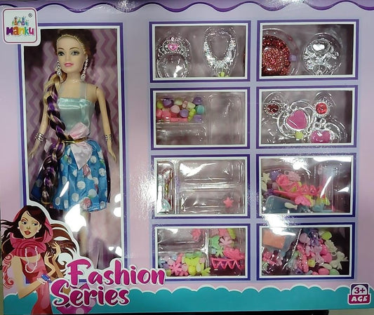 Manku Fashionable Doll With Jewellery Set for kids