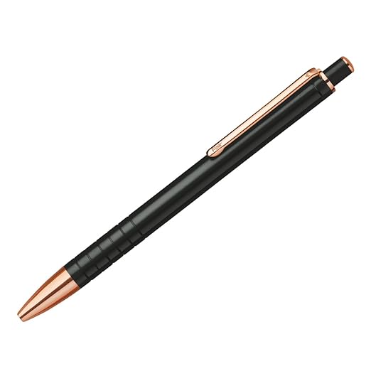 FLAIR Platinum Series Stellar Designer Metal Ball Pen Box Pack | Elegant Body Colour With Rose Gold Trims | Swiss Tip Technology With Retractable Mechanism | Smudge Free Writing | Blue Ink, Pack of 1