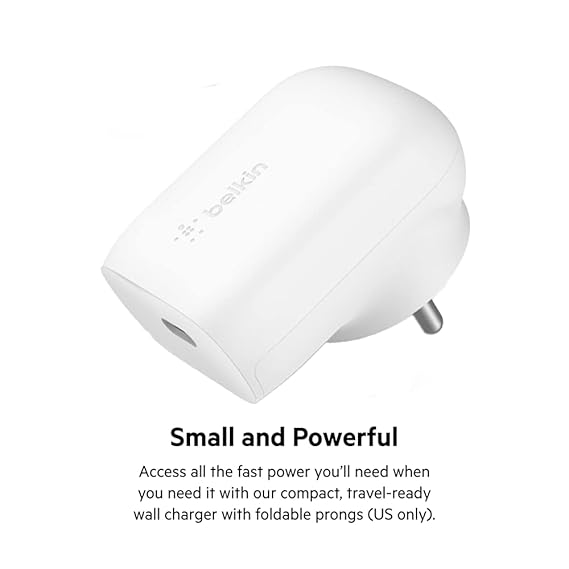 Belkin 30W USB-C Wall Charger with PPS | PD 3.0, Fast Charging - iPhone 17, Air, Pro, Pro Max, Samsung Galaxy S25, iPad, AirPods, Google Pixel 10 and More | 2 Years Warranty, White