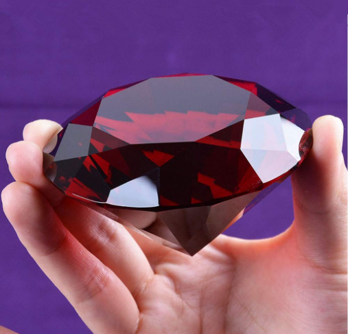 Digismart Red, white, Blue, Orange Crystal Glass Ball & Diamond Shaped Decoration Jewel Paperweight