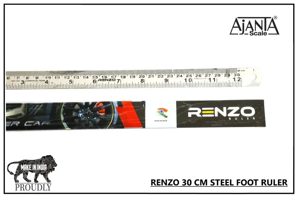 Steel Silver RENZO RULER 30 CM, For school & industries - Image #1