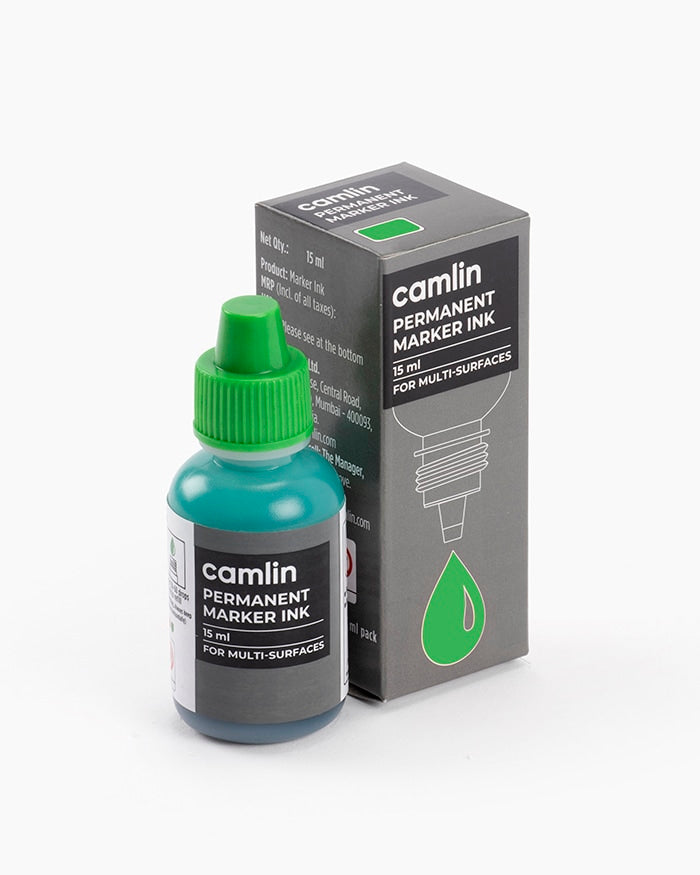 Camlin Permanent Marker Ink 15ml  | Refill Ink | Long-Lasting & Quick Dry | Bold & Smooth Writing | Ideal for Office, School & Industrial Use