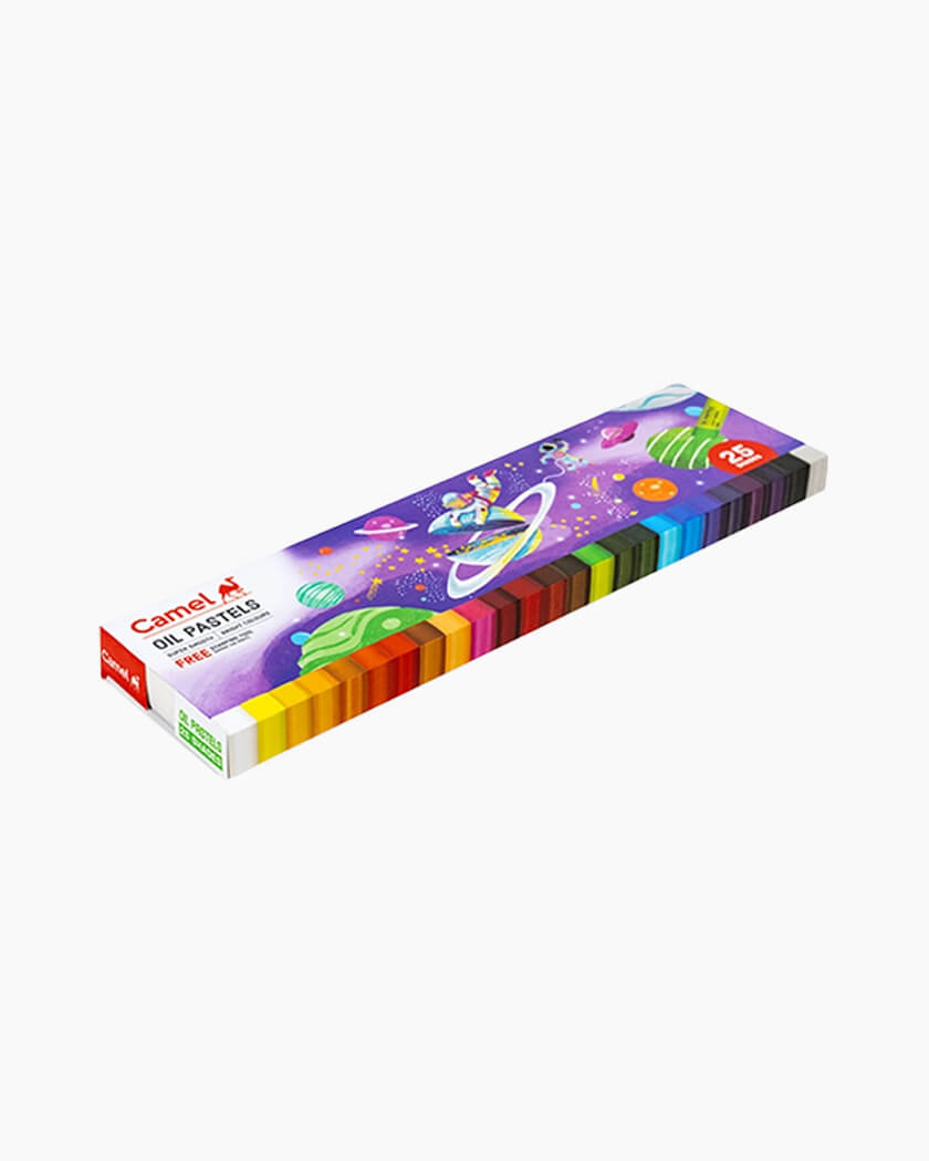 Camlin Oil Pastels Junior 25 Shades – Rich & Smooth Colours with Scraping Tool