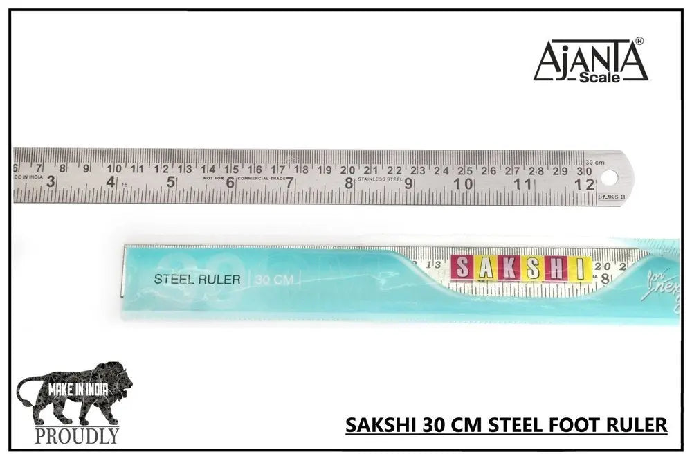 Stainless Steel Silver SAKSHI RULER 30 CM, For Measurment, - Image #1