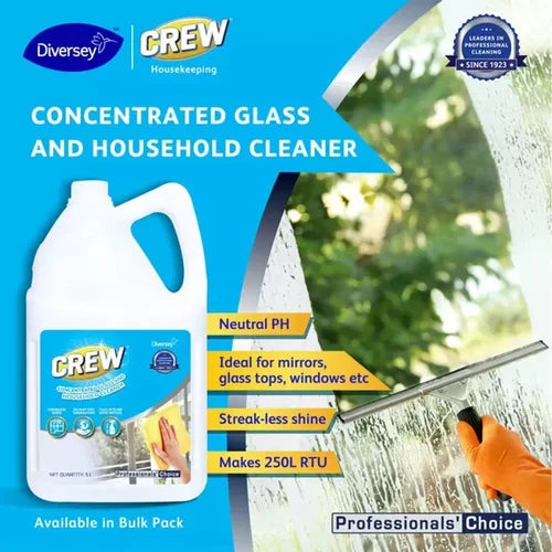 Diversey Crew Concentrated Glass Cleaner & Household Cleaner 5 Litre - Scoffco