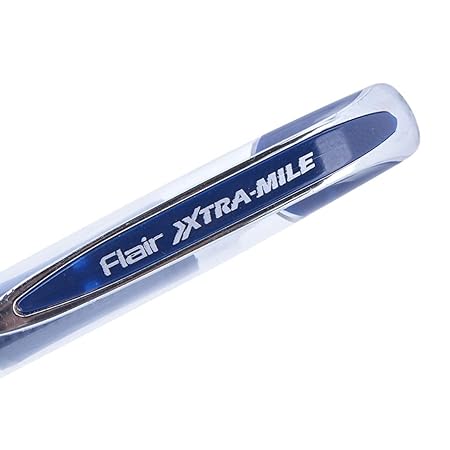 FLAIR XTRA MILE Ball Pen| Tip Size 0.7 To 1 mm | Smooth Ink Flow System With Smooth & Comfortable Writing Experience | Ideal for School, Collage, Office | Blue Ink, Pack Of 10