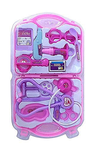 KIRTI Girls and Boys Playing Doctor Set Kit with Fold able Suitcase, Compact Medical Accessories Pretend Play Toy, Gift Gallery Doctor Play Sets.