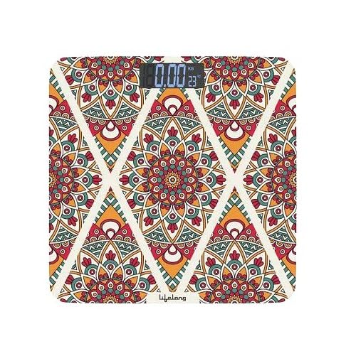 Lifelong Bloom LLWS54 Body Weighing Scale (Indian Cultural Series - Rajasthan Rural)|Digital Weight Machine for Body Weight|Thick Tempered Glass with LCD Display|Bathroom Weighing Scale