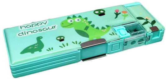 AMKAY Multifunctional Pencil Box for Kids, Dinosaur Pencil Box, Kids Pencil Box for Boys & Girls, Magnetic Pencil Box for Boys, Pop up Pencil Box, Dinosaur Theme Return Gifts for Kids