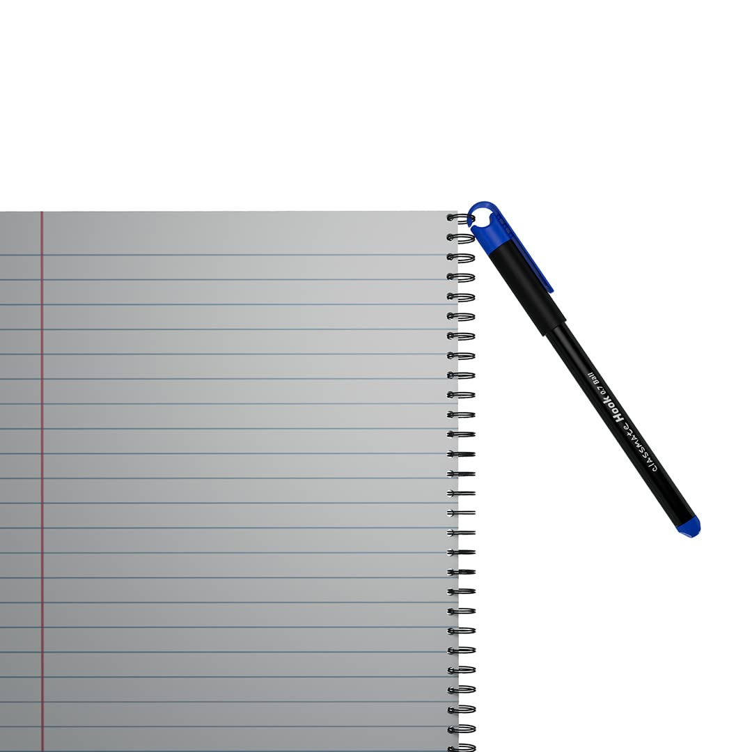 Classmate Hook- Blue And Black Ball Pens (Pack of 10)|Smooth & Fast Writing Ball Pens|Unique Griper for Writing Comfort|Attractive Body Design for Boys & Girls|School & Office Stationery