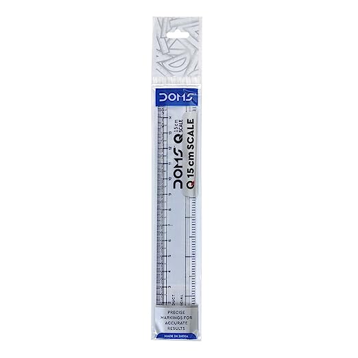 DOMS Q Series 15cm Transparent Scale (Pack of 10)