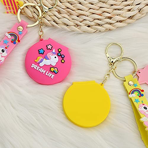 ART & CRAFT Pocket Mirror Keychain/Keyring With Hook/Round Pendant Makeup Key Ring/Attractive Key-Ring- Pack Of 1(Multicolor)