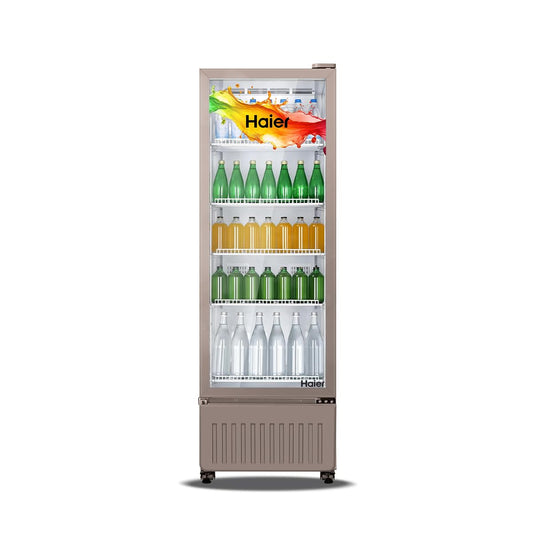 Haier HVC 405 GT5, 5 Star, Touch LED Visi Cooler Glass Door, Adjustable Shelves, Single Door Commercial Refrigerator (360 L, White) (HOF)