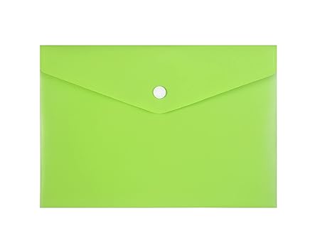 SAYA 3PK Horizon Series My Clear Bag FS SY249F | Free Size Document Folder | Transparent Waterproof File Bag | Snap Button Closure | Assorted Colors | Pack of 3