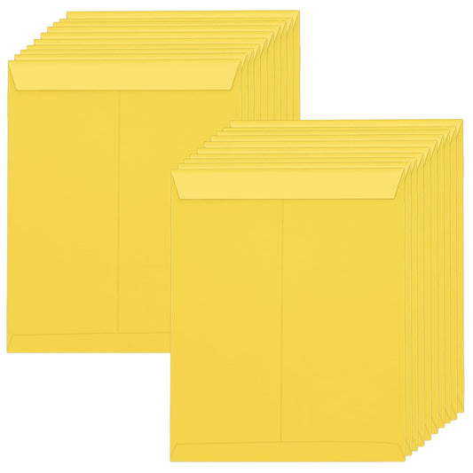 DIGISMART (Pack of 10 Pcs Yellow Envelope) A4 Size 10 x 12 inch Laminated Yellow Paper A4 Size Envelope Ideal For Home Office Secure Mailing | Poly Laminated inside | (Without Gummed Closures)