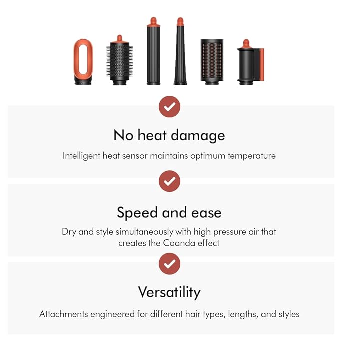 Dyson Airwrap I.D. 6-In-1 Multi-Styler | Styles Without Heat Damage| 7 Styling Settings|3 Speed & 3 Heat Settings|Cold Shot| Enhanced Coanda Airflow| 2 Yr Warranty,1300 Watts
