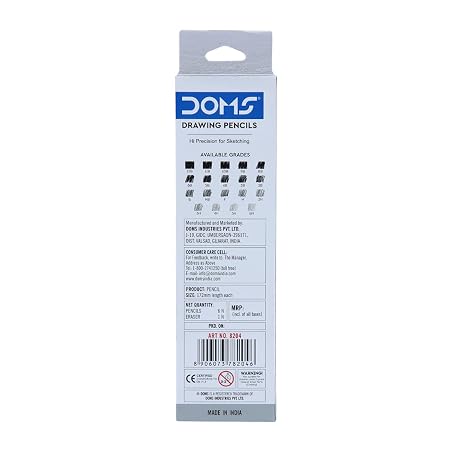 DOMS Drawing Pencil B 8204 – Premium Graphite Pencil for Drawing, Sketching & Writing
