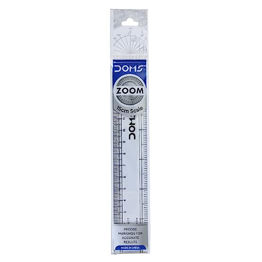 DOMS Zoom 15cm Transparent Broad Scale (Pack of 10)